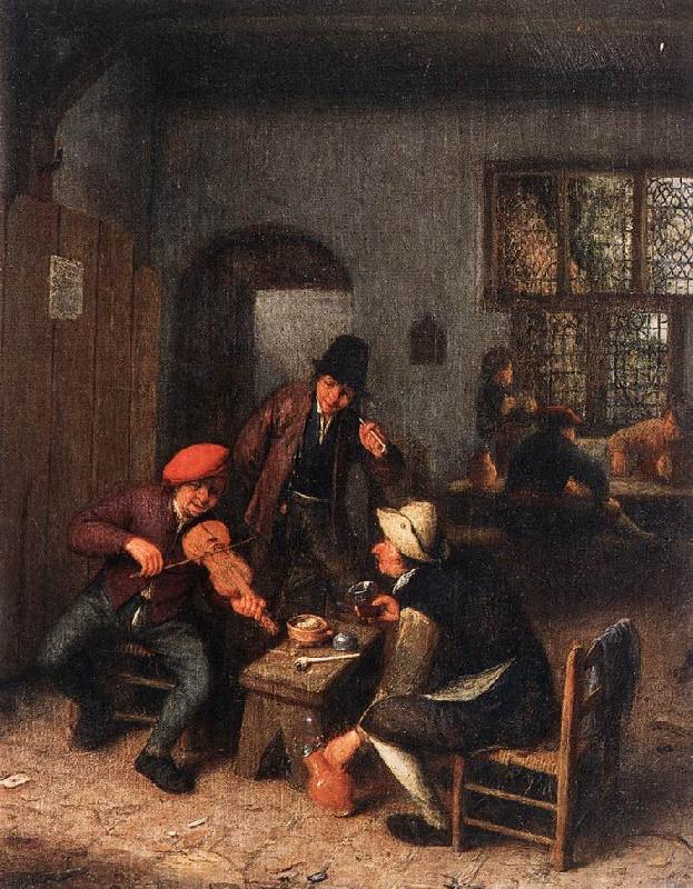 OSTADE, Adriaen Jansz. van Interior of a Tavern with Violin Player sg Norge oil painting art